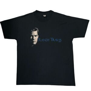 Vintage 1988 Randy Travis T Shirt Black Size XL Screen Stars Brand
